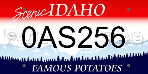 0AS256 Idaho License Plate