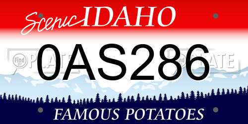0AS286 Idaho License Plate