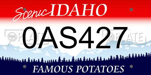 0AS427 Idaho License Plate