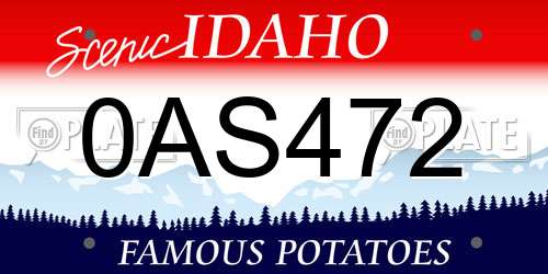 0AS472 Idaho License Plate