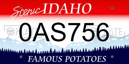 0AS756 Idaho License Plate