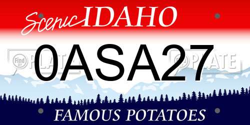 0ASA27 Idaho License Plate