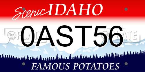 0AST56 Idaho License Plate