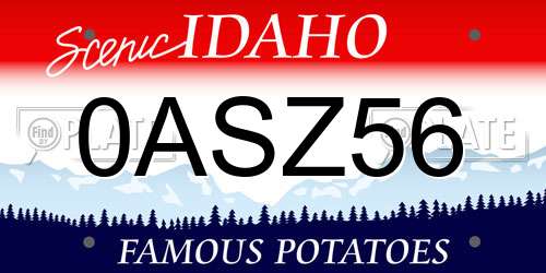 0ASZ56 Idaho License Plate