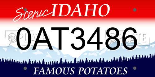 0AT3486 Idaho License Plate