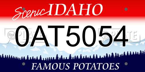 0AT5054 Idaho License Plate