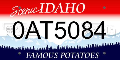 0AT5084 Idaho License Plate