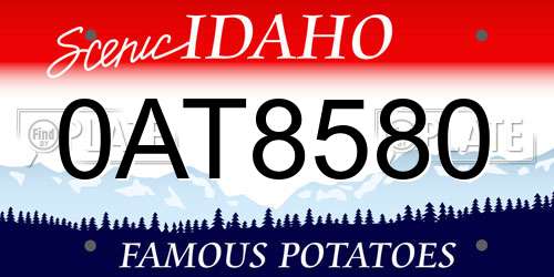 0AT8580 Idaho License Plate