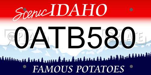 0ATB580 Idaho License Plate