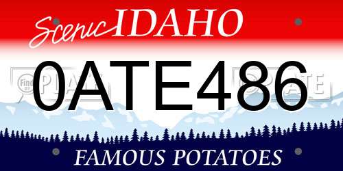 0ATE486 Idaho License Plate
