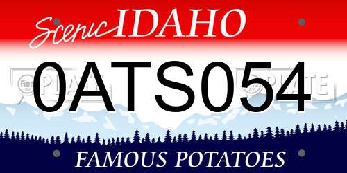 0ATS054 Idaho License Plate