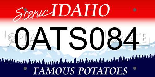 0ATS084 Idaho License Plate