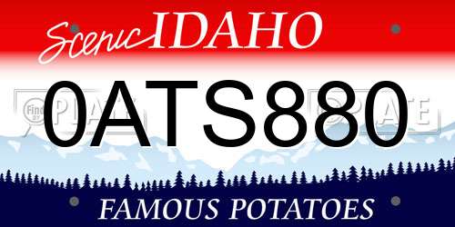 0ATS880 Idaho License Plate