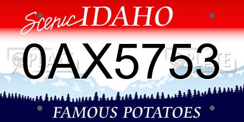 0AX5753 Idaho License Plate