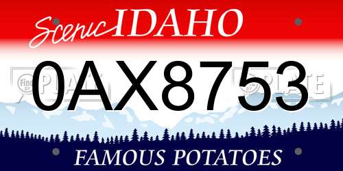 0AX8753 Idaho License Plate
