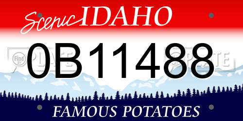 0B11488 Idaho License Plate