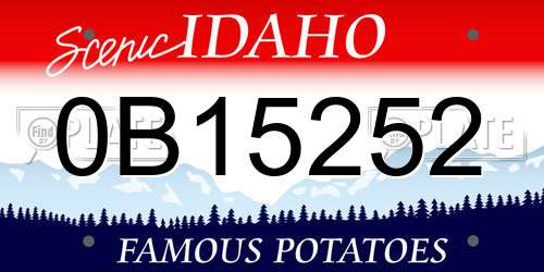 0B15252 Idaho License Plate