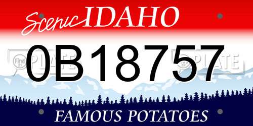 0B18757 Idaho License Plate