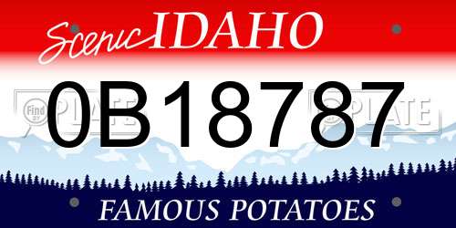 0B18787 Idaho License Plate