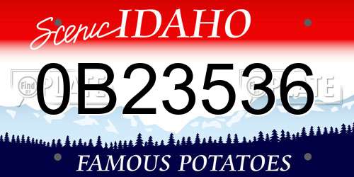 0B23536 Idaho License Plate