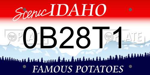 0B28T1 Idaho License Plate