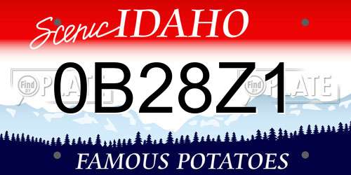 0B28Z1 Idaho License Plate