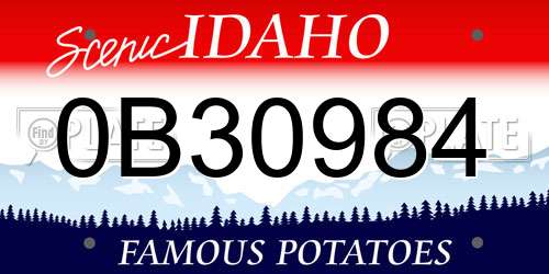 0B30984 Idaho License Plate