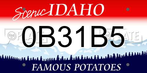 0B31B5 Idaho License Plate