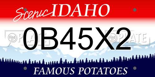 0B45X2 Idaho License Plate