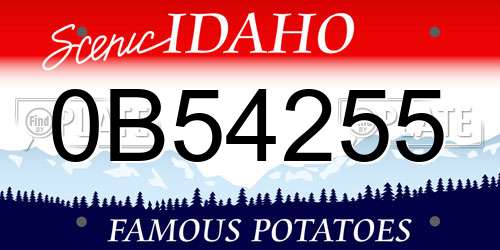 0B54255 Idaho License Plate