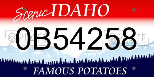 0B54258 Idaho License Plate