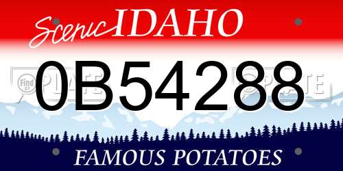 0B54288 Idaho License Plate