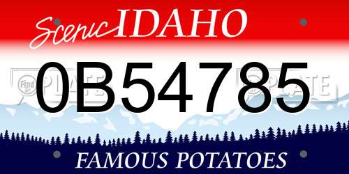 0B54785 Idaho License Plate