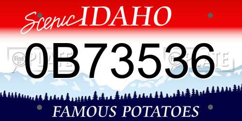 0B73536 Idaho License Plate