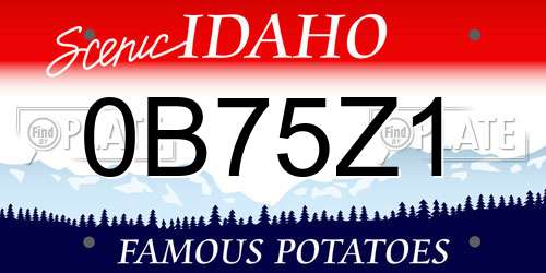 0B75Z1 Idaho License Plate