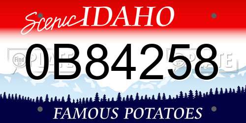 0B84258 Idaho License Plate
