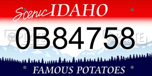 0B84758 Idaho License Plate