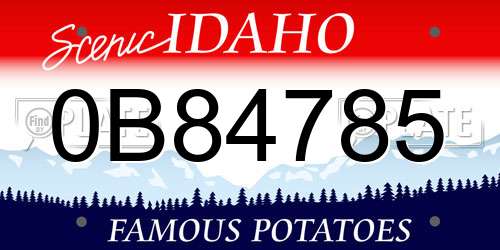 0B84785 Idaho License Plate