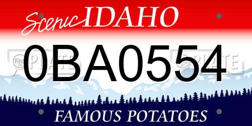 0BA0554 Idaho License Plate