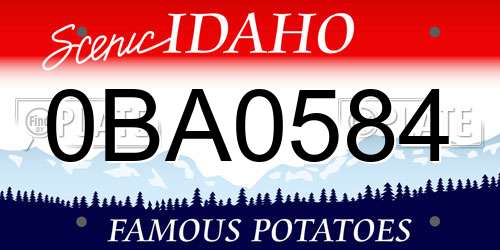 0BA0584 Idaho License Plate