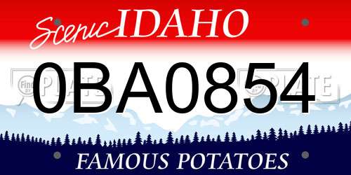0BA0854 Idaho License Plate