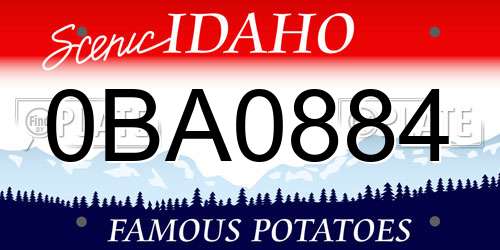 0BA0884 Idaho License Plate