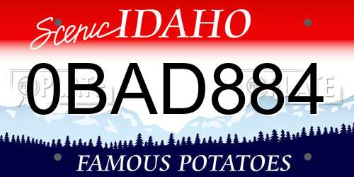 0BAD884 Idaho License Plate