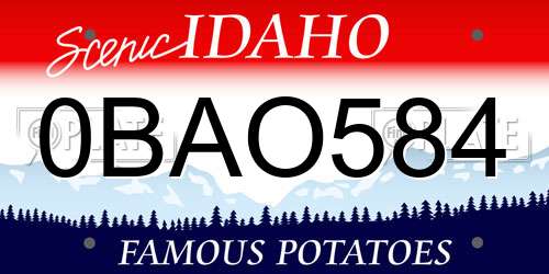 0BAO584 Idaho License Plate