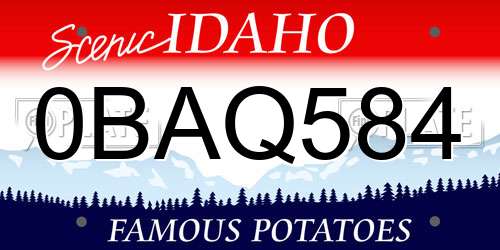 0BAQ584 Idaho License Plate