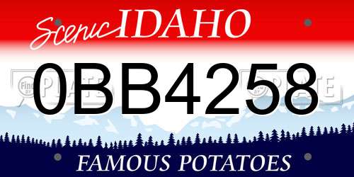 0BB4258 Idaho License Plate