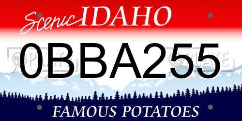 0BBA255 Idaho License Plate