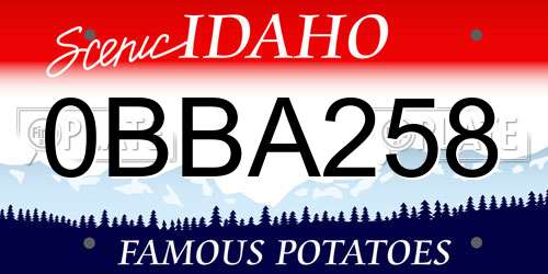 0BBA258 Idaho License Plate