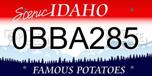 0BBA285 Idaho License Plate