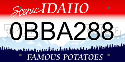 0BBA288 Idaho License Plate